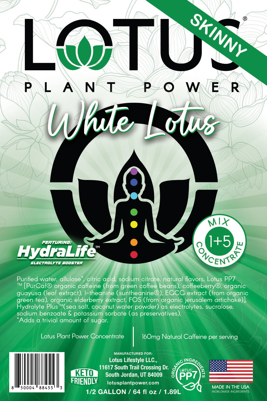 White Lotus Plant Power Zero Sugar Concentrate