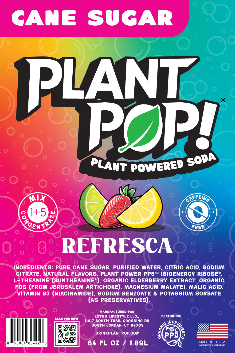 Plant Pop® Refresca (Cane Sugar) Concentrate
