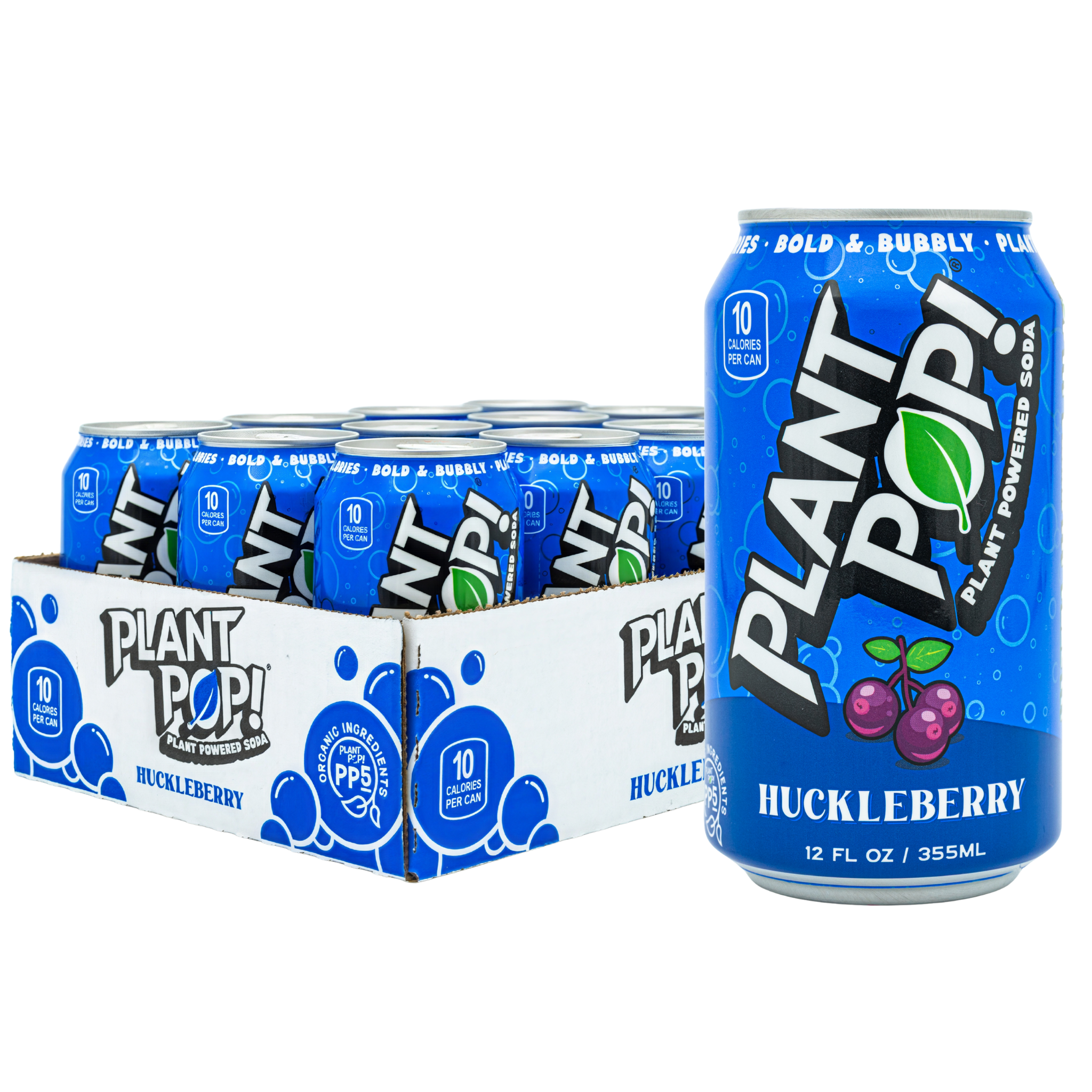 Blue Huckleberry Plant Pop Cans, a multifunctional plant-based soda