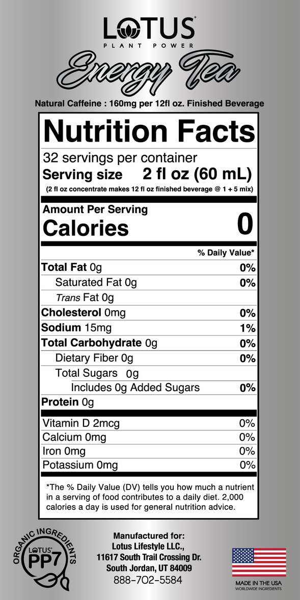 Lotus Energy Tea Concentrate (Unsweetened)